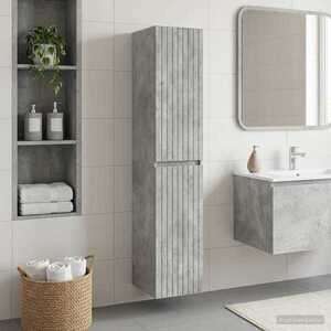 Imagine vidaXL Dulap Bathroom Montat pe Perete Gri Beton 33 x 34, 5 x 160 cm