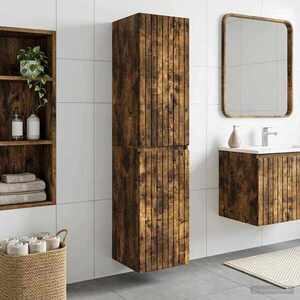 Imagine vidaXL Dulap Bathroom Montat pe Perete Stejar fumuriu
