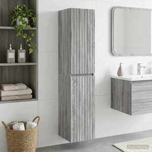 Imagine vidaXL Dulap Bathroom Montat pe Perete Sonoma gri 33 x 34, 5 x 160 cm