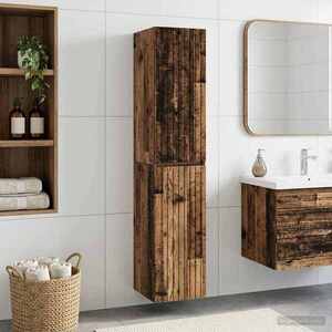 Imagine vidaXL Dulap Bathroom Montat pe Perete Lemn vechi 33 x 34, 5 x 160 cm