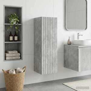 Imagine vidaXL Dulap Bathroom Montat pe Perete Gri Beton 33 x 34, 5 x 100 cm