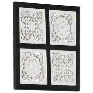 Imagine vidaXL Decorațiuni Artă 40 x 40 x 1, 5 cm Negru și Alb Lemn prelucrat
