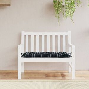 Imagine vidaXL Pernă bancă de grădină, negru, 110x50x7cm, carouri, textil