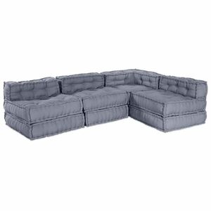 Imagine vidaXL Unitate de canapea modulară Țesătură Gri 210 x 140 x 56 cm