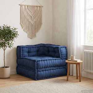 Imagine vidaXL Unitate de canapea modulară Țesătură Indigo 70 x 70 x 56 cm