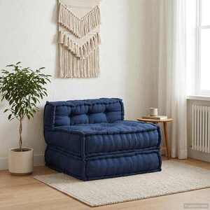 Imagine vidaXL Unitate de canapea modulară Țesătură Indigo 70 x 70 x 56 cm