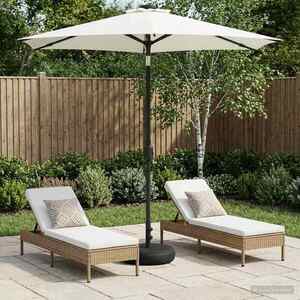 Imagine vidaXL Parasol de grădină cu lumini LED și bază 230 x 230 cm Poliester