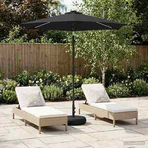 Imagine vidaXL Parasol de grădină cu lumini LED și bază 230 x 230 cm Poliester