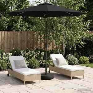 Imagine vidaXL Parasol de grădină cu lumini LED și bază 230 x 230 cm Poliester