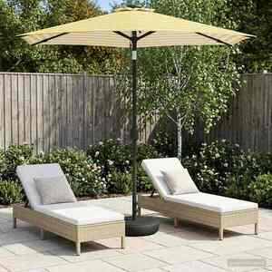 Imagine vidaXL Parasol de grădină cu lumini LED și bază 230 x 230 cm Poliester