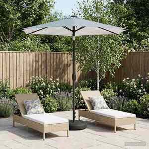 Imagine vidaXL Parasol de grădină cu lumini LED și bază 230 x 230 cm Poliester