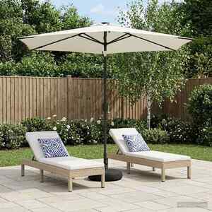 Imagine vidaXL Parasol de grădină cu lumini LED și bază 270 x 270 cm Poliester