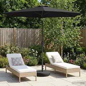 Imagine vidaXL Parasol de grădină cu lumini LED și bază 270 x 270 cm Poliester