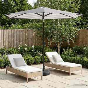 Imagine vidaXL Parasol de grădină cu lumini LED și bază 270 x 270 cm Poliester