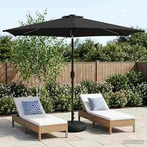 Imagine vidaXL Parasol de grădină cu lumini LED și bază 300 x 300 cm Poliester