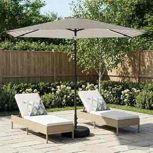 Imagine vidaXL Parasol de grădină cu lumini LED și bază 300 x 300 cm Poliester