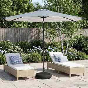 Imagine vidaXL Parasol de grădină cu lumini LED și bază 300 x 300 cm Poliester