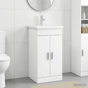 Imagine vidaXL Mobilă de baie cu chiuvetă Alb 42 x 40 x 84, 5 cm Lemn prelucrat
