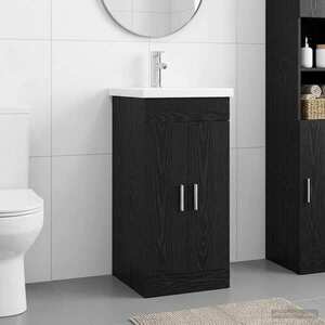 Imagine vidaXL Mobilă de baie cu chiuvetă Stejar Negru 42 x 40 x 84, 5 cm