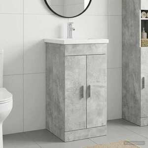 Imagine vidaXL Mobilă de baie cu chiuvetă Gri Beton 42 x 40 x 84, 5 cm