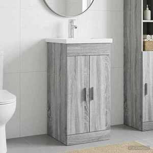 Imagine vidaXL Mobilă de baie cu chiuvetă Sonoma gri 42 x 40 x 84, 5 cm