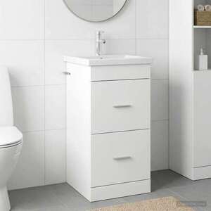 Imagine vidaXL Mobilă de baie cu chiuvetă Alb 42 x 40 x 84, 5 cm Lemn prelucrat