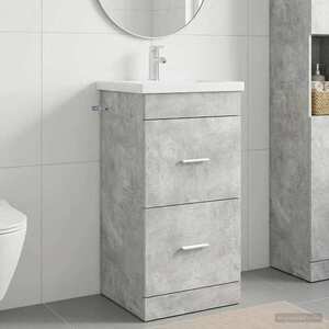 Imagine vidaXL Mobilă de baie cu chiuvetă Gri Beton 42 x 40 x 84, 5 cm
