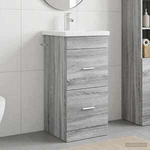 Imagine vidaXL Mobilă de baie cu chiuvetă Sonoma gri 42 x 40 x 84, 5 cm