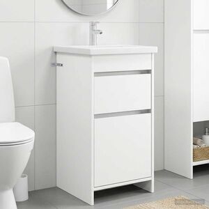 Imagine vidaXL Mobilă de baie cu chiuvetă Alb 42 x 40 x 84, 5 cm Lemn prelucrat