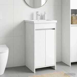 Imagine vidaXL Mobilă de baie cu chiuvetă Alb 42 x 40 x 84, 5 cm Lemn prelucrat