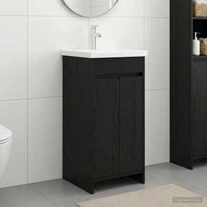 Imagine vidaXL Mobilă de baie cu chiuvetă Stejar Negru 42 x 40 x 84, 5 cm