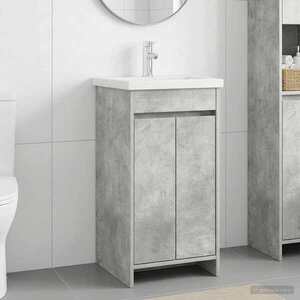 Imagine vidaXL Mobilă de baie cu chiuvetă Gri Beton 42 x 40 x 84, 5 cm