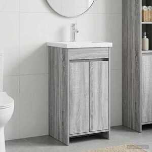 Imagine vidaXL Mobilă de baie cu chiuvetă Sonoma gri 42 x 40 x 84, 5 cm