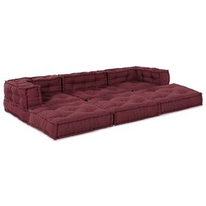 Imagine vidaXL Unitate de canapea modulară Țesătură Bordo 210 x 70 x 56 cm