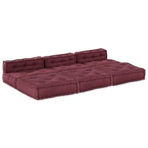Imagine vidaXL Unitate de canapea modulară Țesătură Bordo 210 x 140 x 56 cm