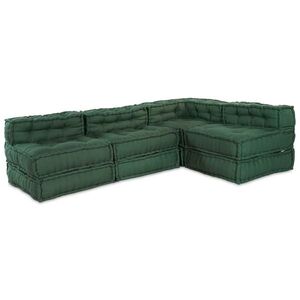 Imagine vidaXL Unitate de canapea modulară Țesătură Verde 210 x 140 x 56 cm