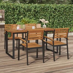 Imagine vidaXL Masă grădină picioare formă de U 160x80x75 cm lemn masiv acacia