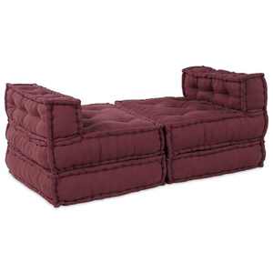 Imagine vidaXL Unitate de canapea modulară Țesătură Bordo 210 x 140 x 56 cm