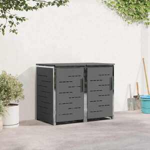 Imagine vidaXL Depozitare pentru Containere cu Roți for 2 Bins 240L Antracit