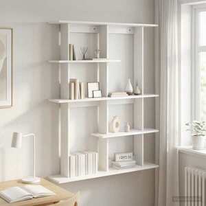 Imagine vidaXL Raft de perete Alb 102 x 20 x 130 cm Lemn prelucrat