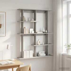 Imagine vidaXL Raft de perete Sonoma gri 102 x 20 x 130 cm Lemn prelucrat