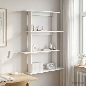 Imagine vidaXL Raft de perete Alb 100 x 20 x 126 cm Lemn prelucrat
