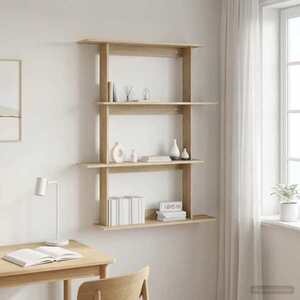 Imagine vidaXL Raft de perete Stejar Sonoma 100 x 20 x 126 cm Lemn prelucrat