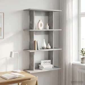 Imagine vidaXL Raft de perete Montare pe perete Gri Beton 56 x 20 x 90 cm