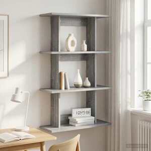 Imagine vidaXL Raft de perete Montare pe perete Sonoma gri 56 x 20 x 90 cm