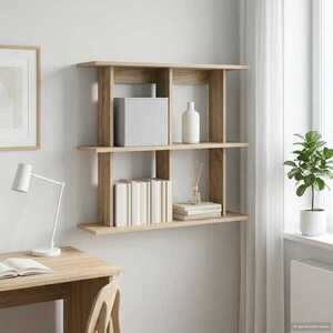 Imagine vidaXL Raft de perete Montare pe perete Stejar Sonoma 80 x 20 x 75 cm