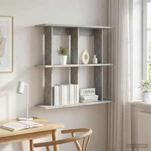 Imagine vidaXL Raft de perete Montare pe perete Gri Beton 80 x 20 x 75 cm