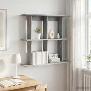 Imagine vidaXL Raft de perete Montare pe perete Sonoma gri 80 x 20 x 75 cm