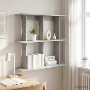 Imagine vidaXL Raft de perete Montare pe perete Gri Beton 100 x 20 x 75 cm