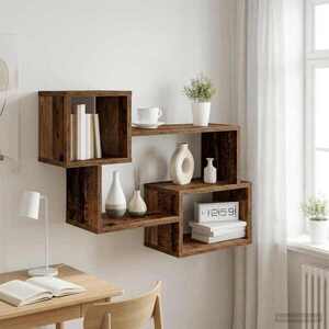 Imagine vidaXL Raft suspendat Montare pe perete Lemn vechi 87 x 20 x 55 cm